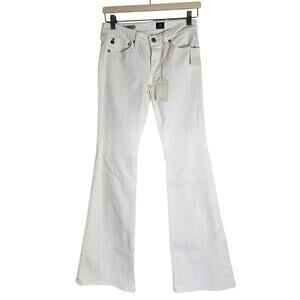 AG Adriano‎ Goldschmied The Belle Flare Jeans White Denim Size 26 NWT